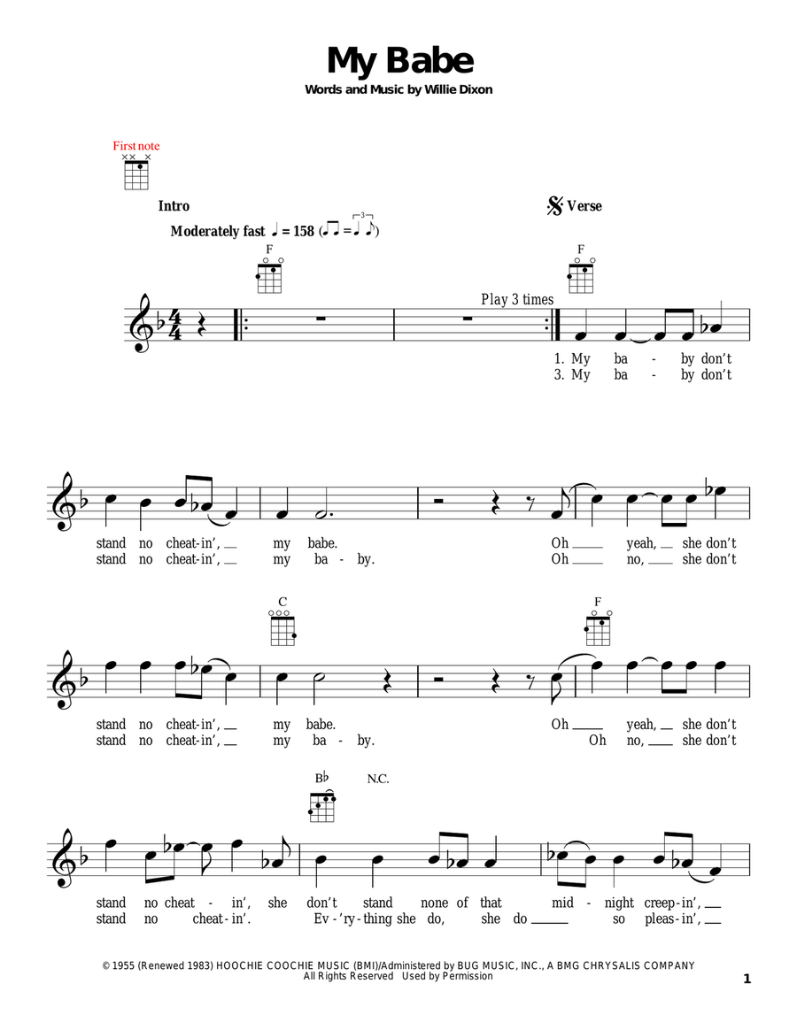 My Babe Ukulele scores gallery preview page 1