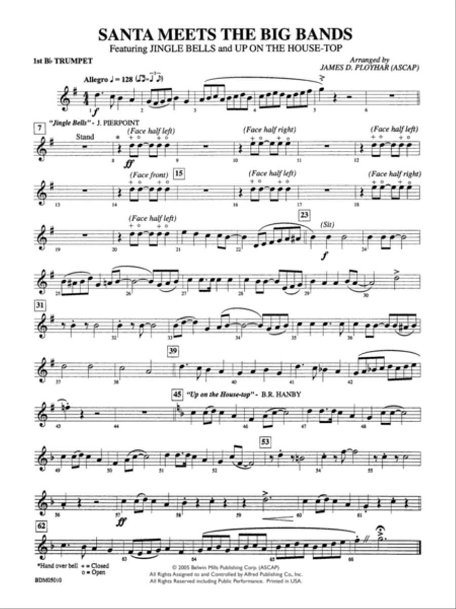 Santa Meets the Big Bands: 1st B-flat Trumpet Concert Band scores gallery preview page 1