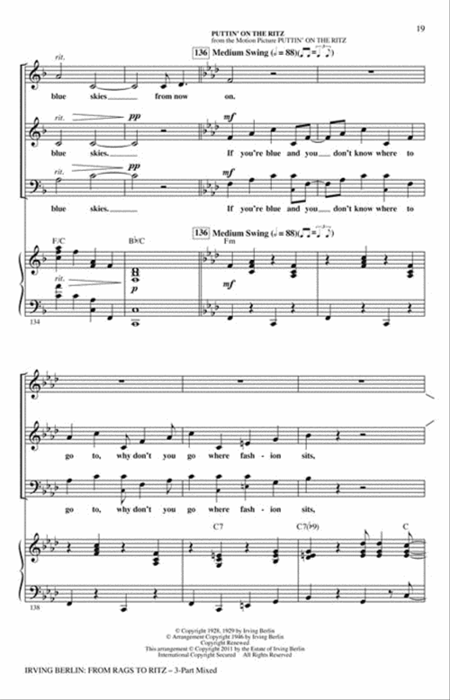 Irving Berlin: From Rags to Ritz 3-Part scores gallery preview page 5