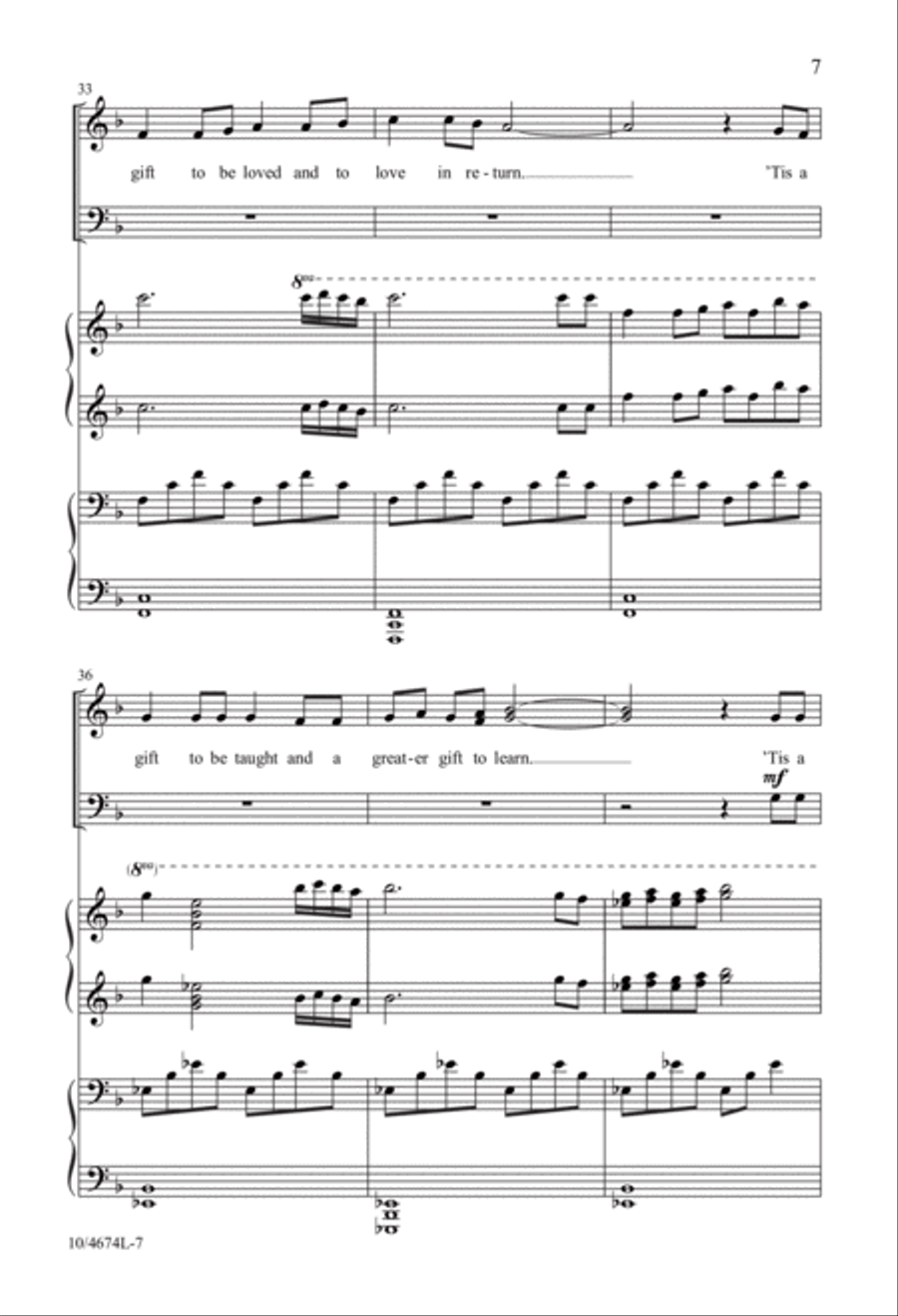 Simple Gifts 4-Part scores gallery preview page 7