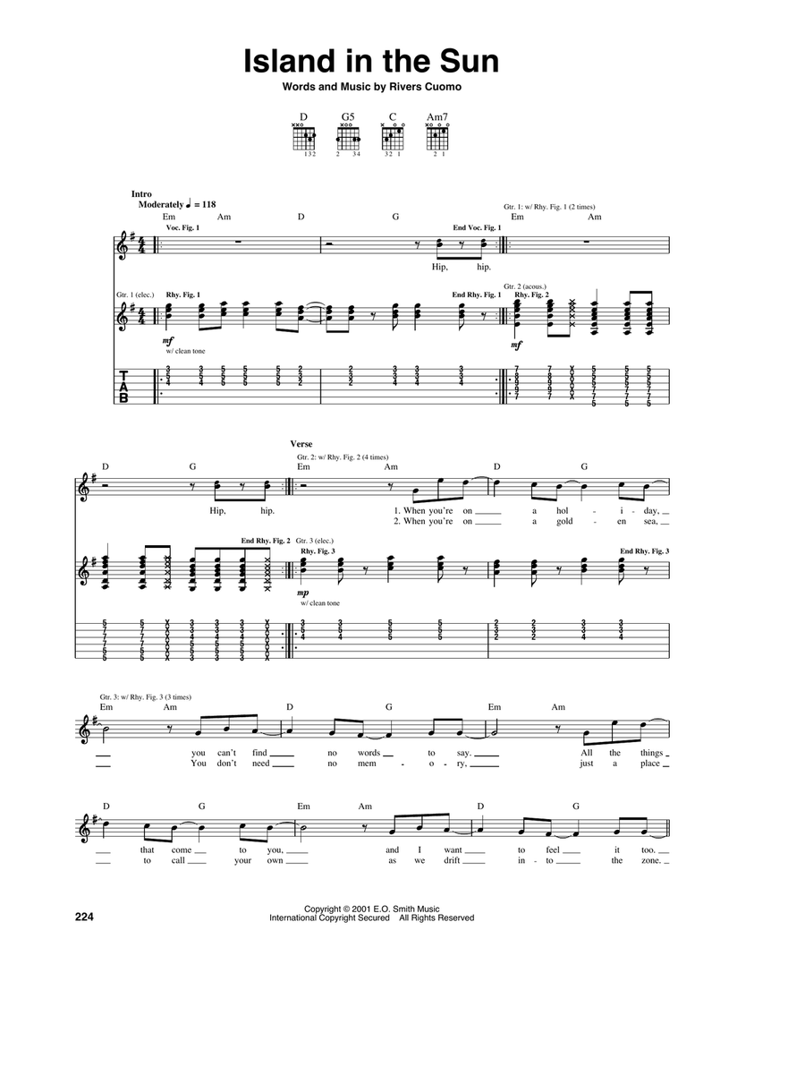 Island In The Sun Island In The Sun Acoustic Guitar scores gallery preview page 1