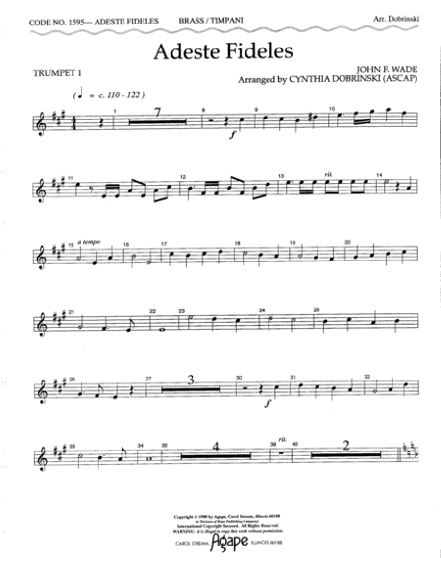 Adeste Fideles Choir scores gallery preview page 1