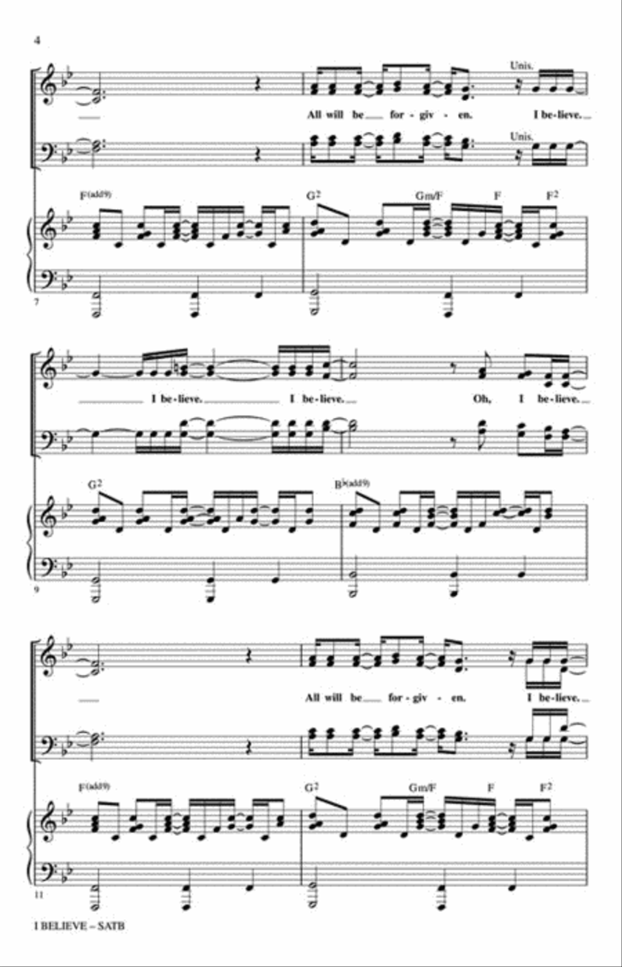 I Believe 4-Part scores gallery preview page 3