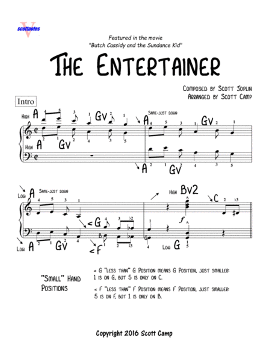 The Entertainer (Early Intermediate Level) Piano Solo scores gallery preview page 1