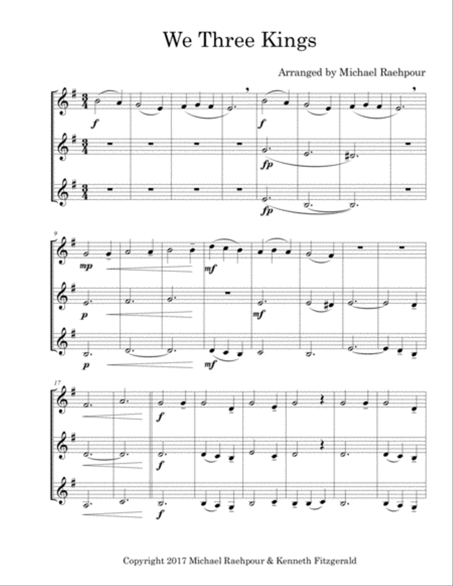 We Three Kings - Trumpet Trio Trumpet Trio scores gallery preview page 1