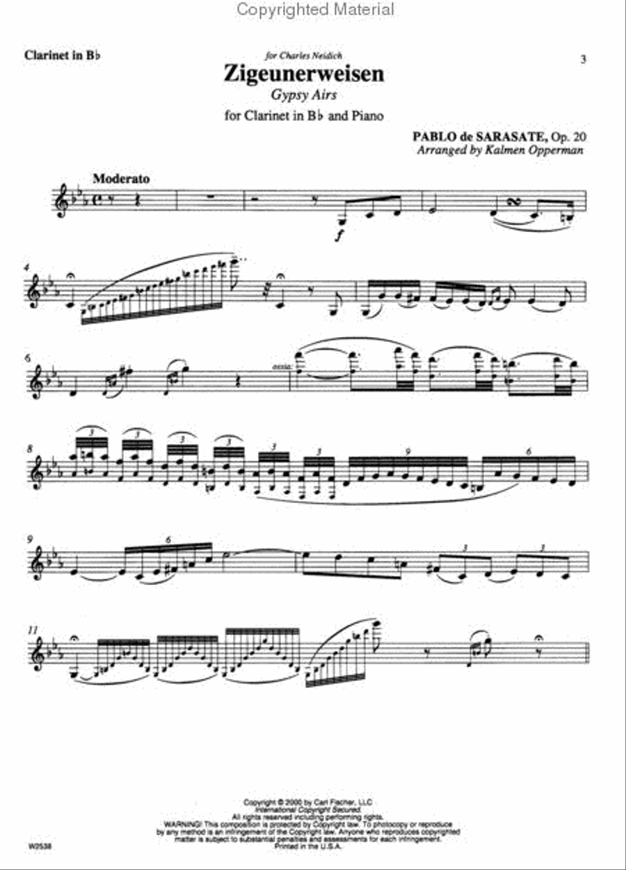 Zigenuerweisen Zigenuerweisen B-Flat Clarinet scores gallery preview page 3