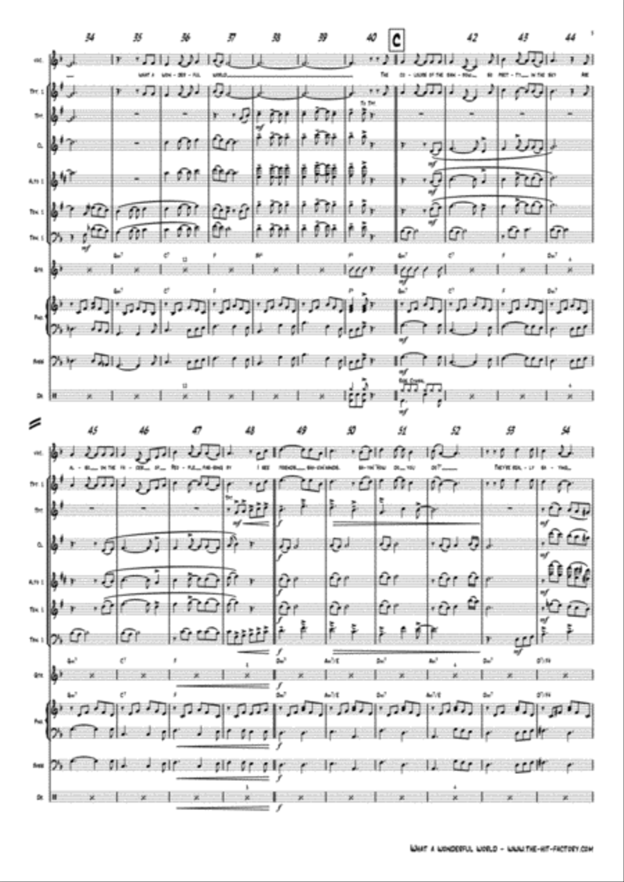 What A Wonderful World Jazz Ensemble scores gallery preview page 3