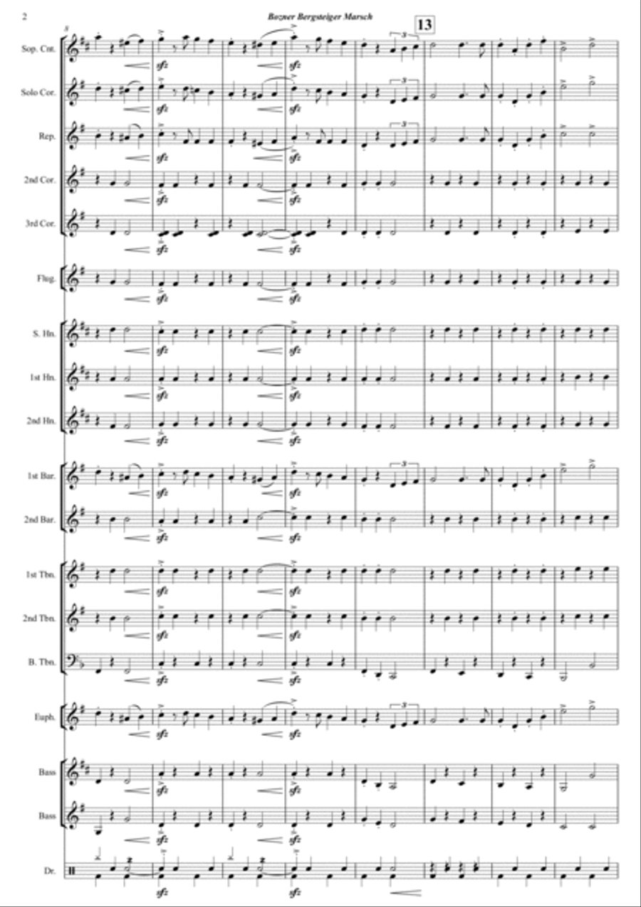 Bozner Bergsteigerlied Brass Band scores gallery preview page 4