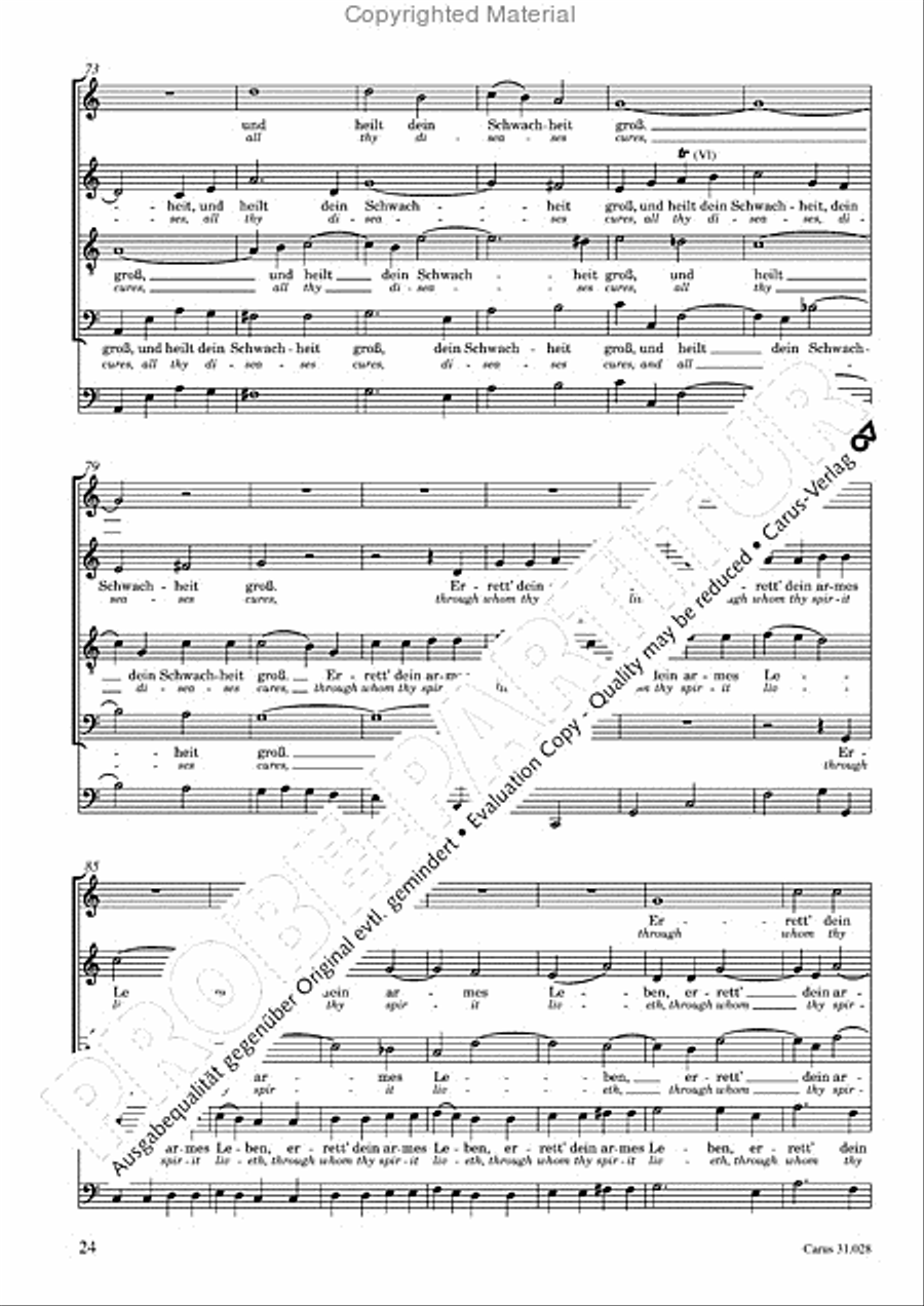 Rejoice! The passing year is ended (Gottlob! nun geht das Jahr zu Ende) 4-Part scores gallery preview page 26