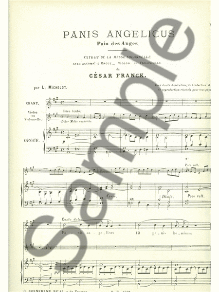 Franck Panis Angelicus No.14 Voice Violin Cello Organ Book