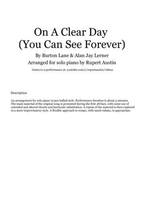 Book cover for On A Clear Day (you Can See Forever)
