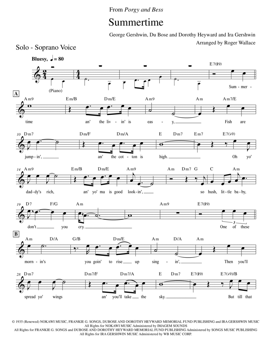 Summertime Summertime Voice scores gallery preview page 1