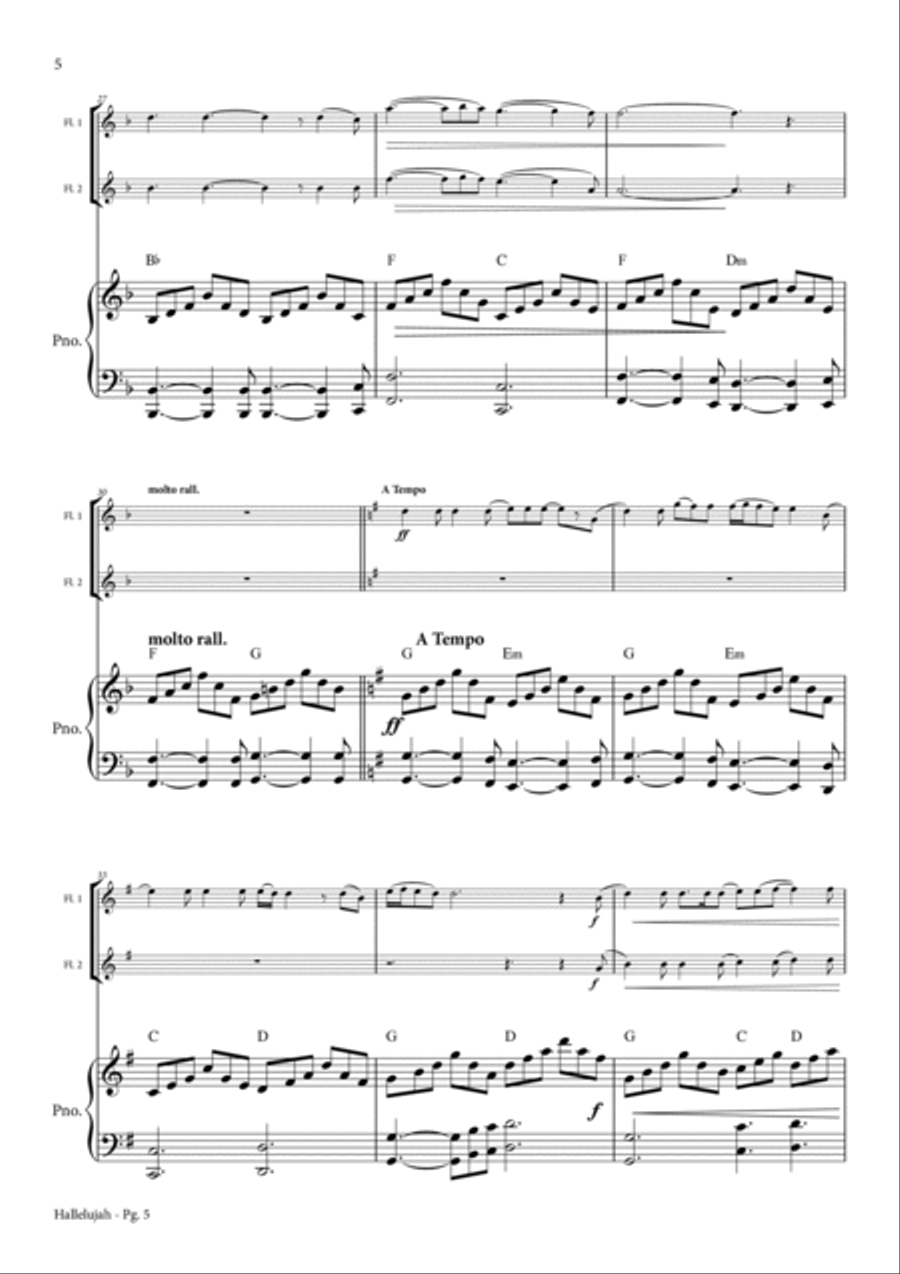 Hallelujah Flute Duet scores gallery preview page 6
