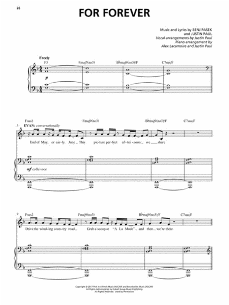 Dear Evan Hansen Dear Evan Hansen Voice scores gallery preview page 4