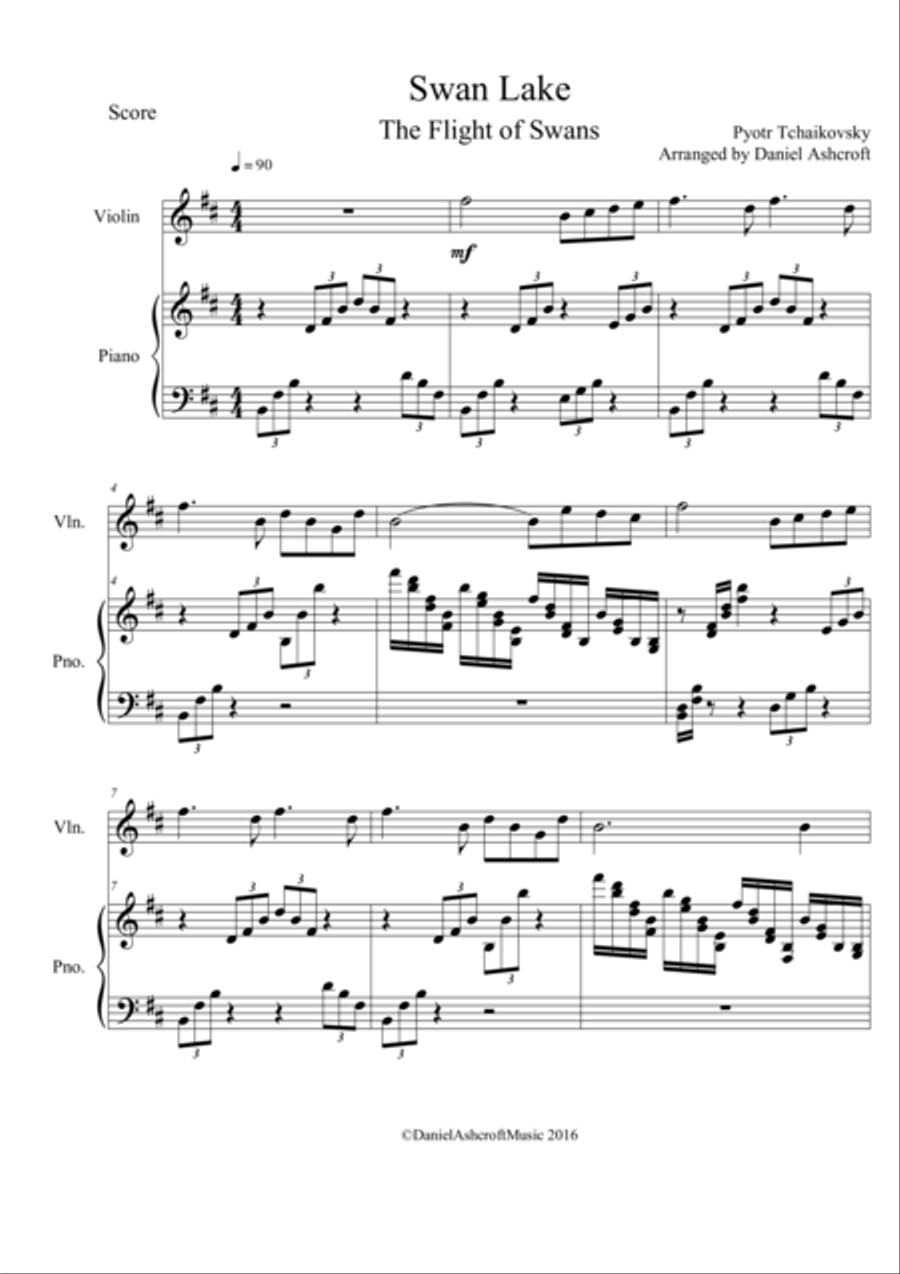 Tchaikovsky's The Flight of Swans - Score and Parts String Duet scores gallery preview page 2