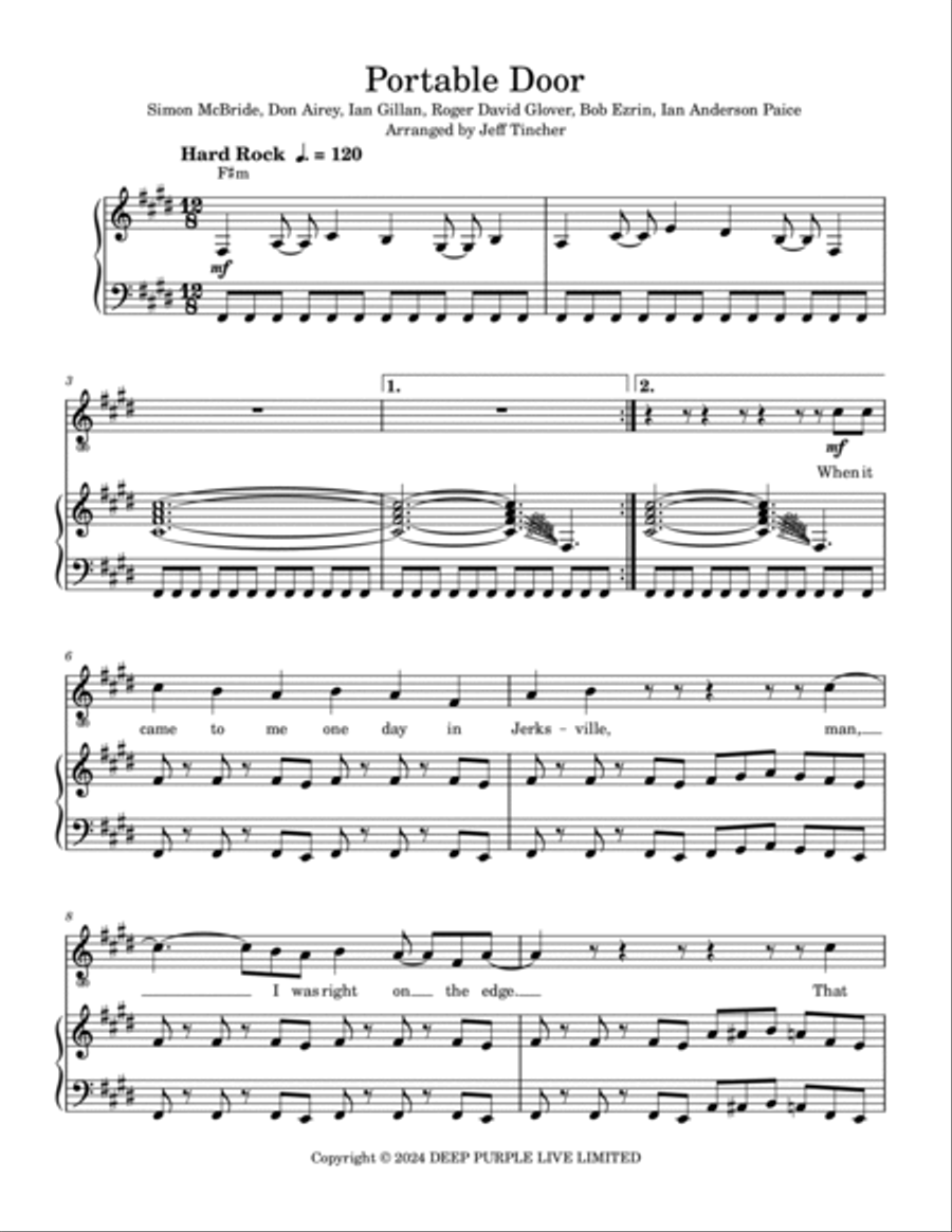 Portable Door Piano, Vocal, Guitar scores gallery preview page 2