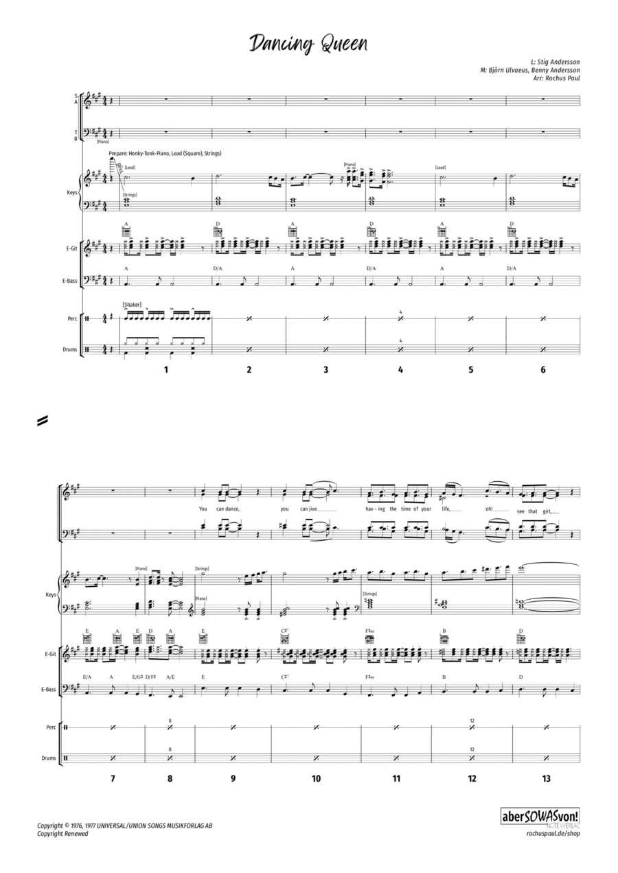 Dancing Queen Dancing Queen 4-Part scores gallery preview page 1