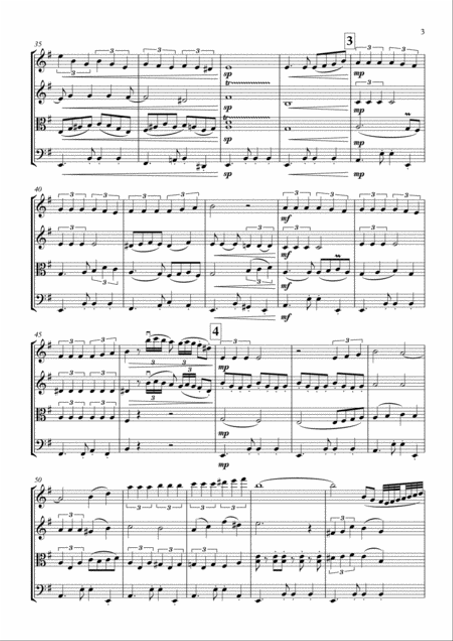 Besame Mucho (Kiss Me Much) String Quartet scores gallery preview page 4