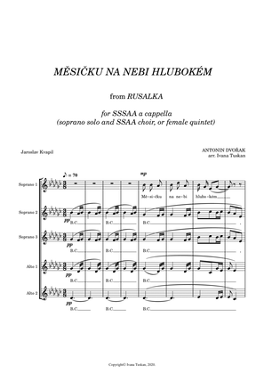 Mesičku na nebi (Song to the moon), SSSAA a cappella G flat major