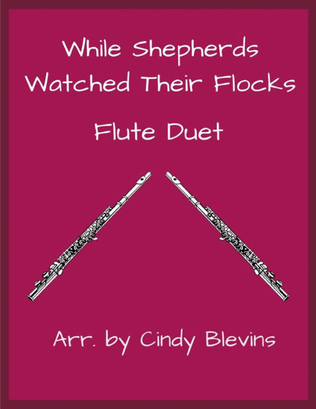Book cover for While Shepherds Watched Their Flocks, for Flute Duet