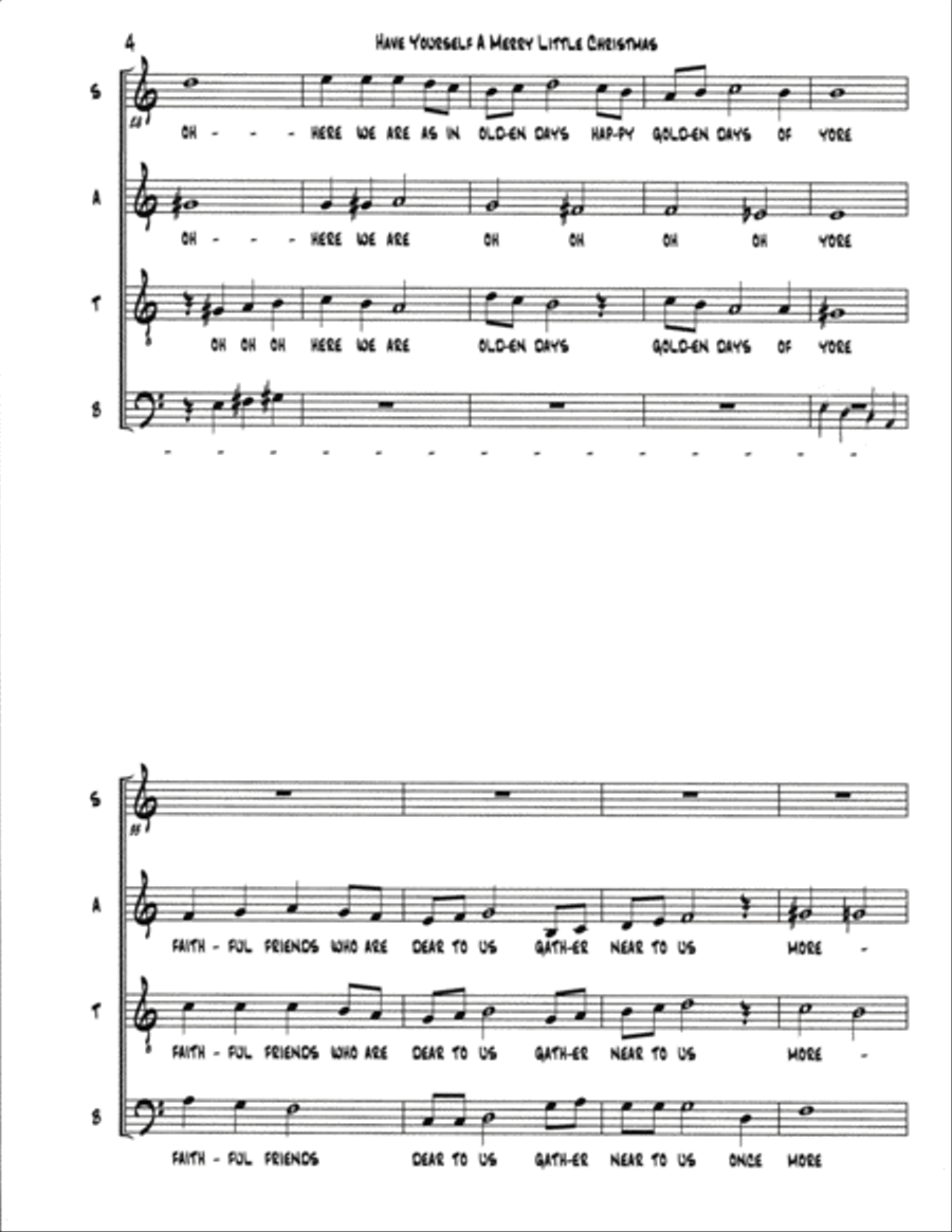 Have Yourself A Merry Little Christmas 4-Part scores gallery preview page 5
