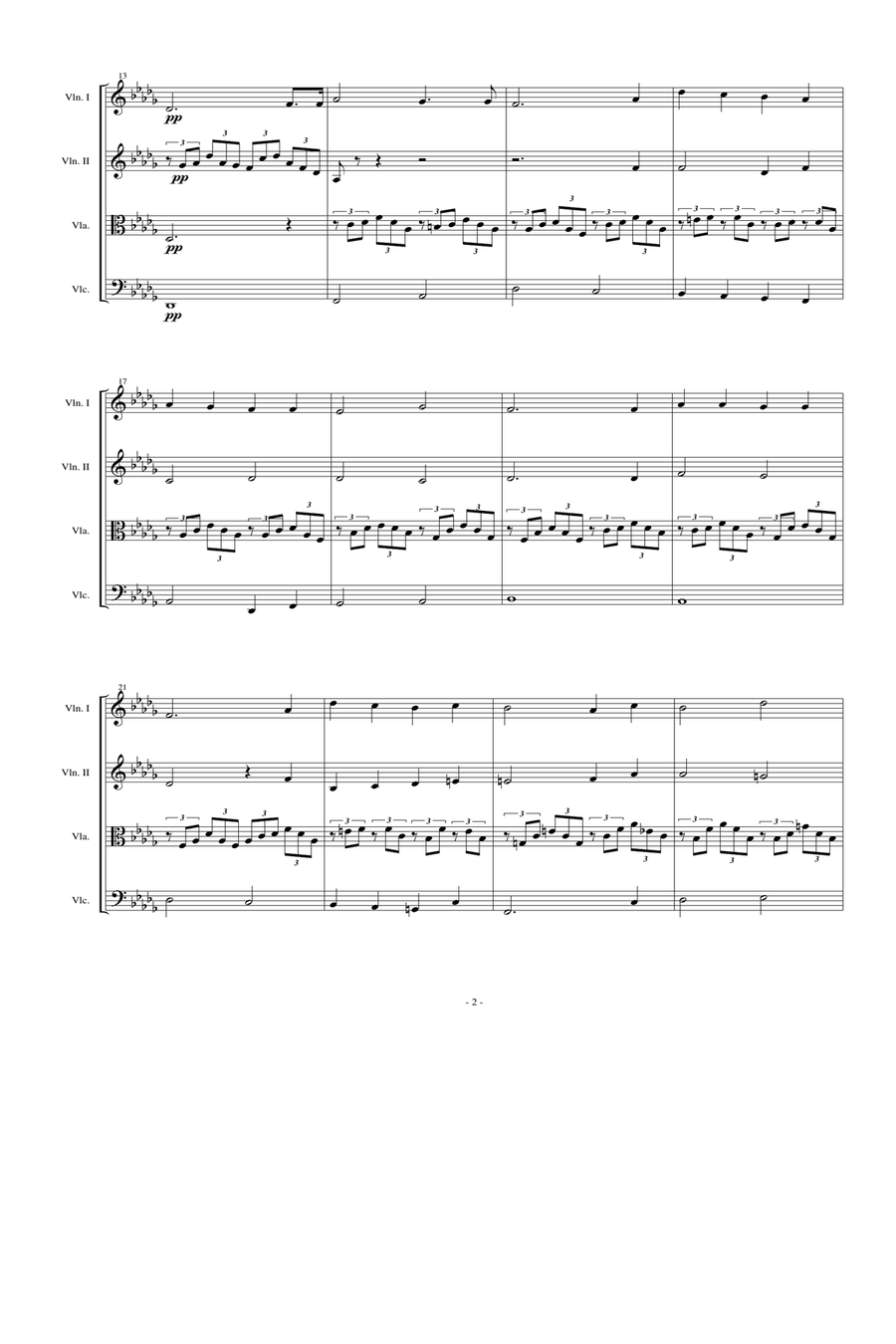 Cantique de Jean Racine (String Quartet) Scores & Parts String Quartet scores gallery preview page 2