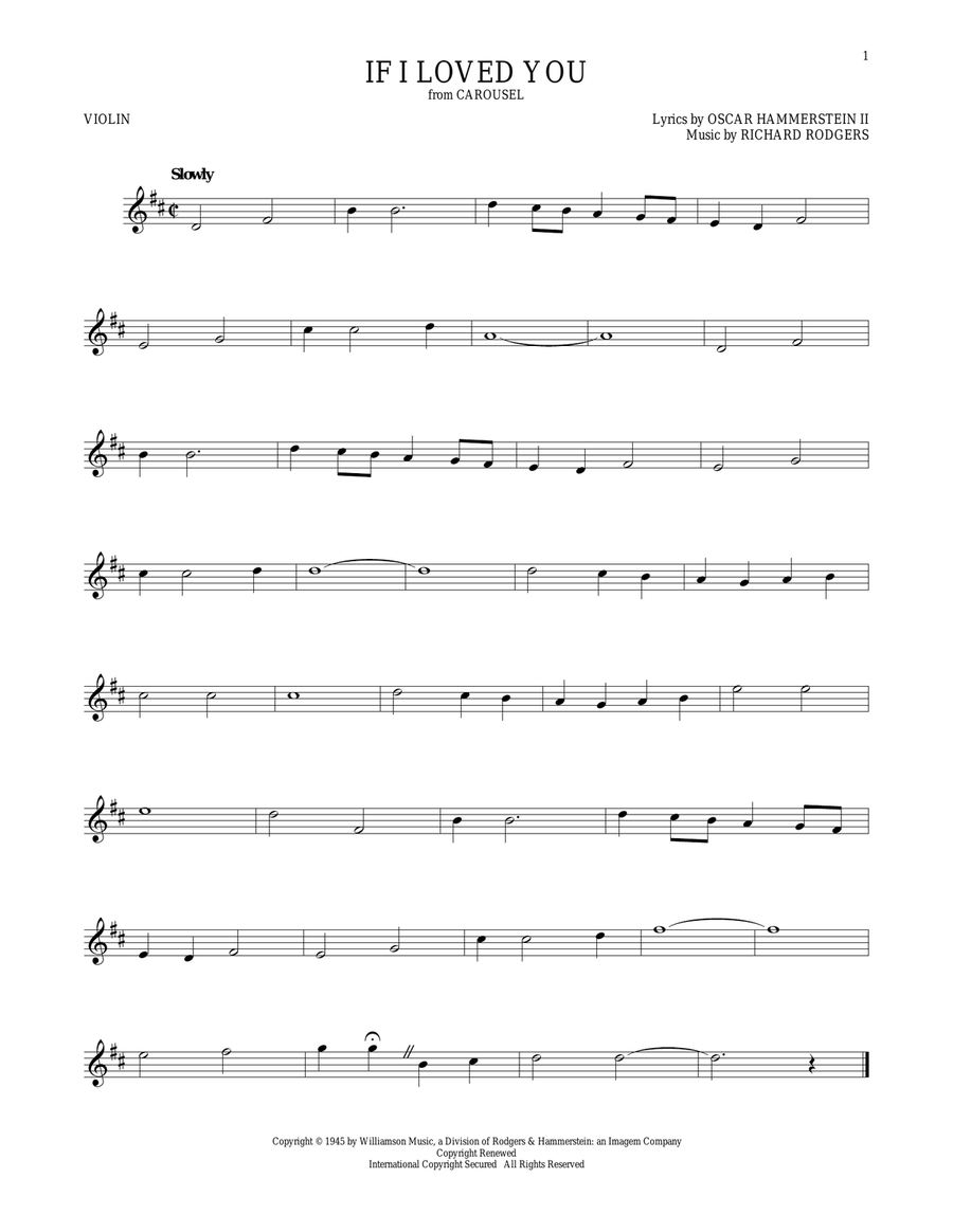If I Loved You If I Loved You Violin Solo scores gallery preview page 1