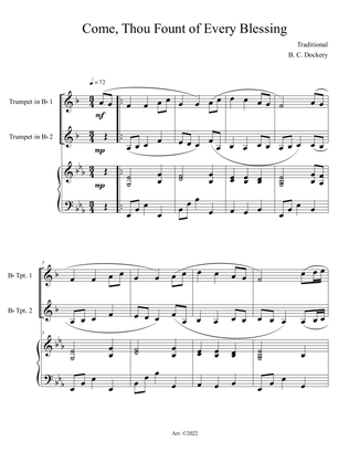Come, Thou Fount of Every Blessing (Trumpet Duet with Piano Accompaniment)