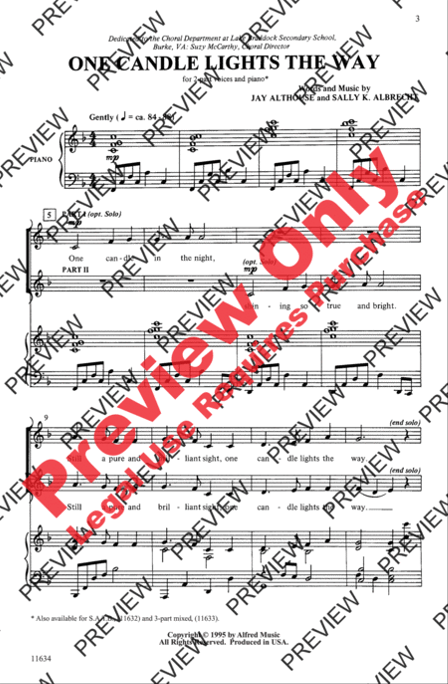 One Candle Lights the Way 2-Part scores gallery preview page 2