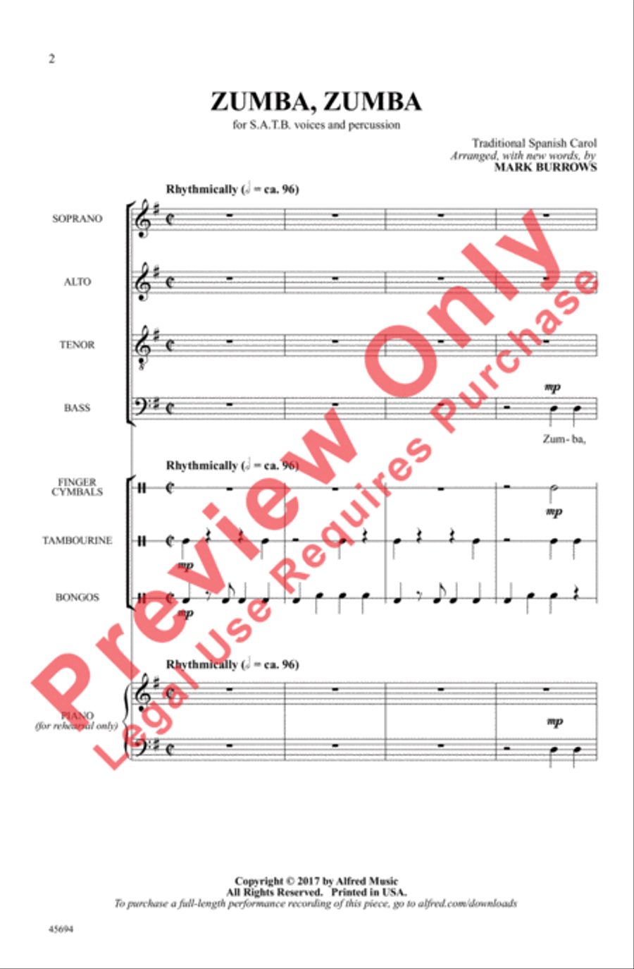 Zumba, Zumba 4-Part scores gallery preview page 2