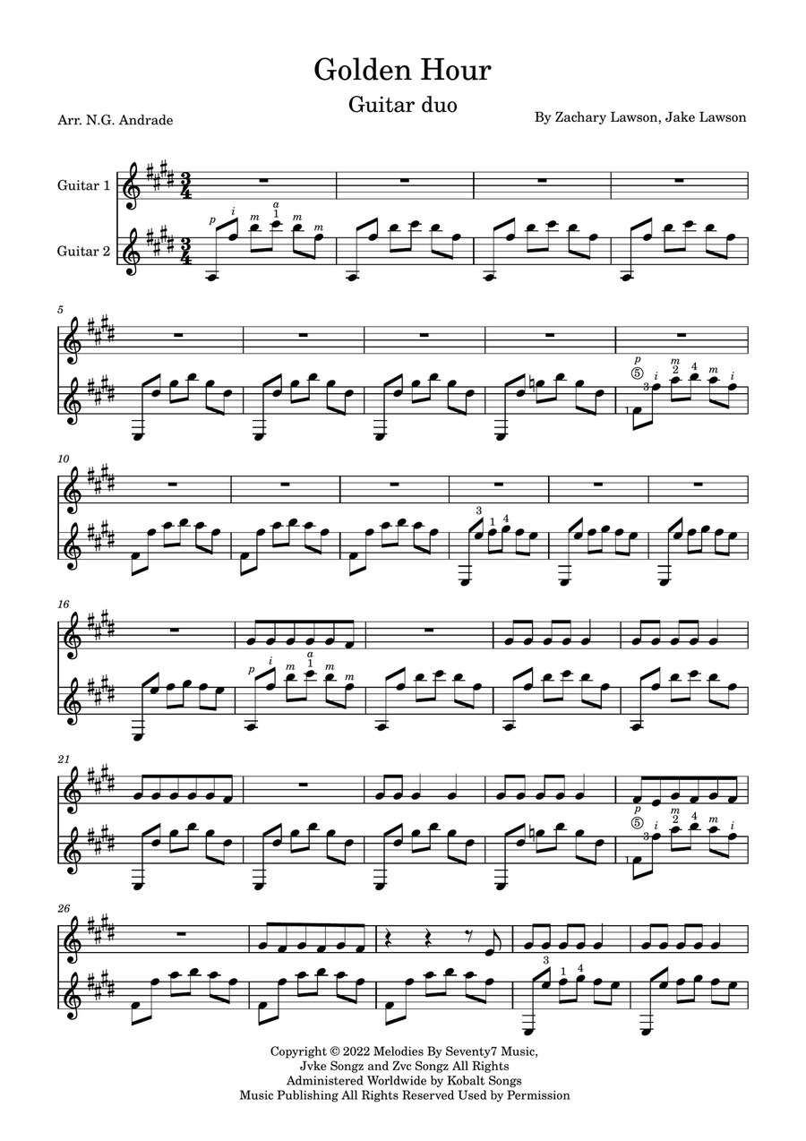 Golden Hour Golden Hour Acoustic Guitar scores gallery preview page 2