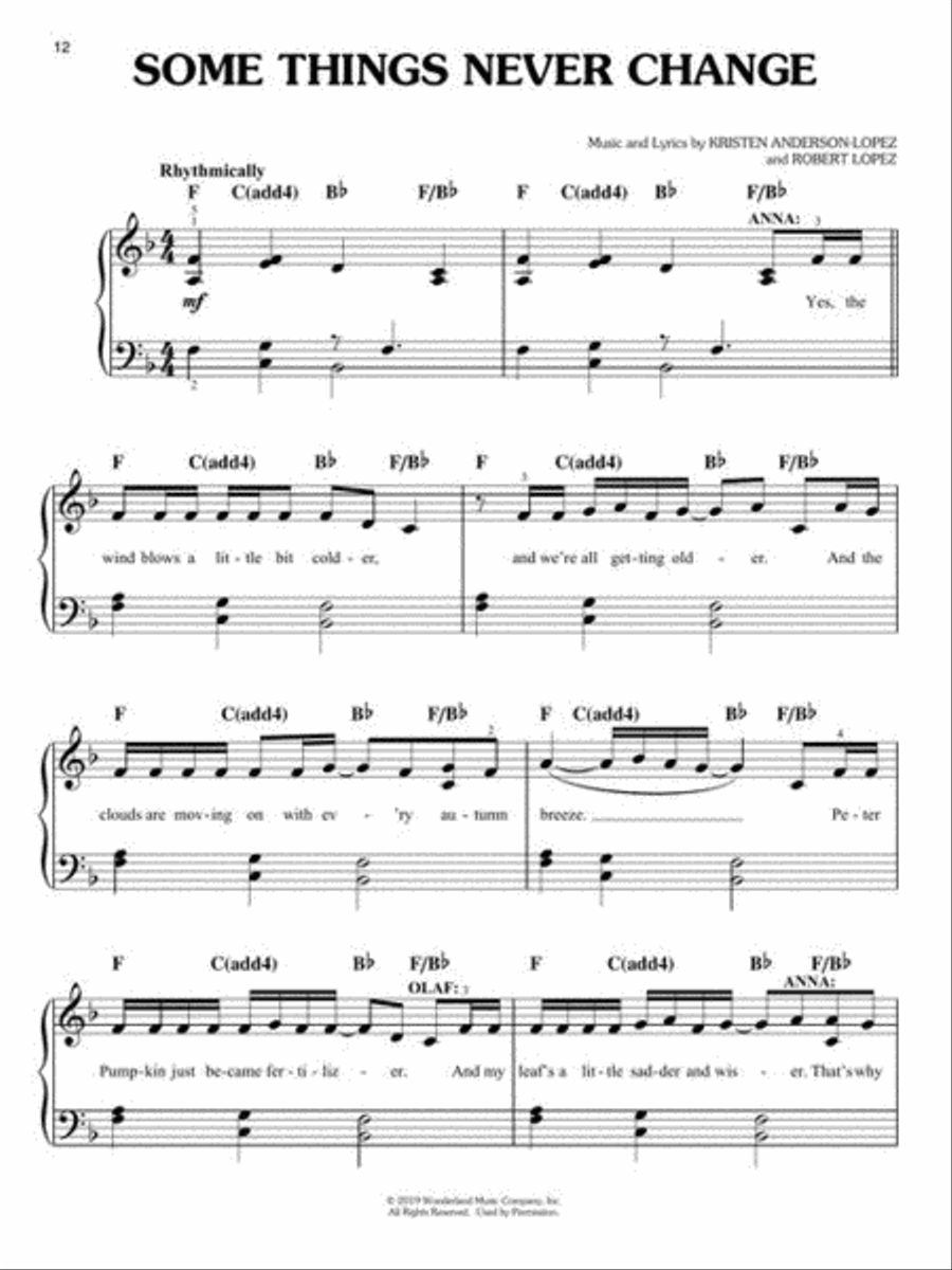 Frozen 2 Easy Piano Songbook Easy Piano scores gallery preview page 9