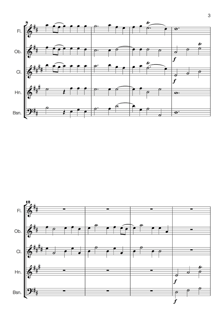 Handel - Alla Hornpipe from Water Music Suite for Wind Quintet Woodwind Quintet scores gallery preview page 3