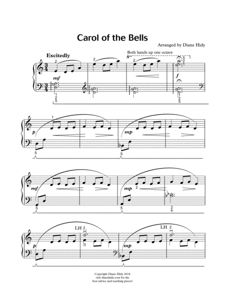 Carol of the Bells —Early Intermediate, arr. Diane Hidy image number null
