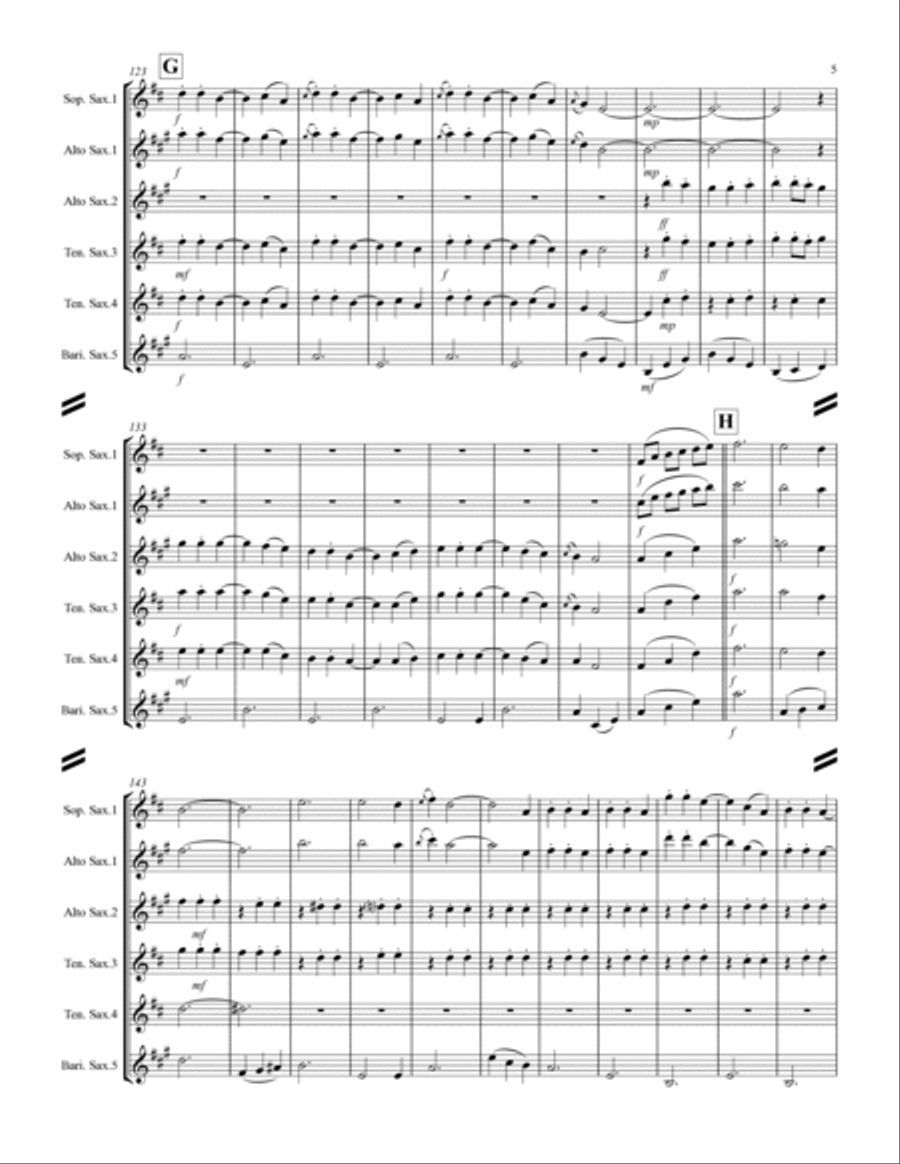 Cielito lindo (for Saxophone Quintet SATTB or AATTB) Saxophone Quintet scores gallery preview page 6