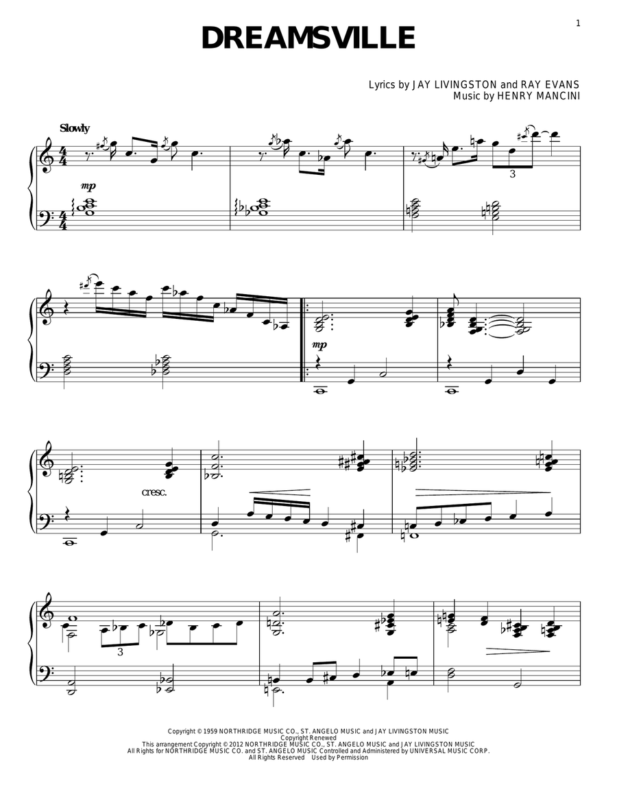Dreamsville Dreamsville Piano Solo scores gallery preview page 1