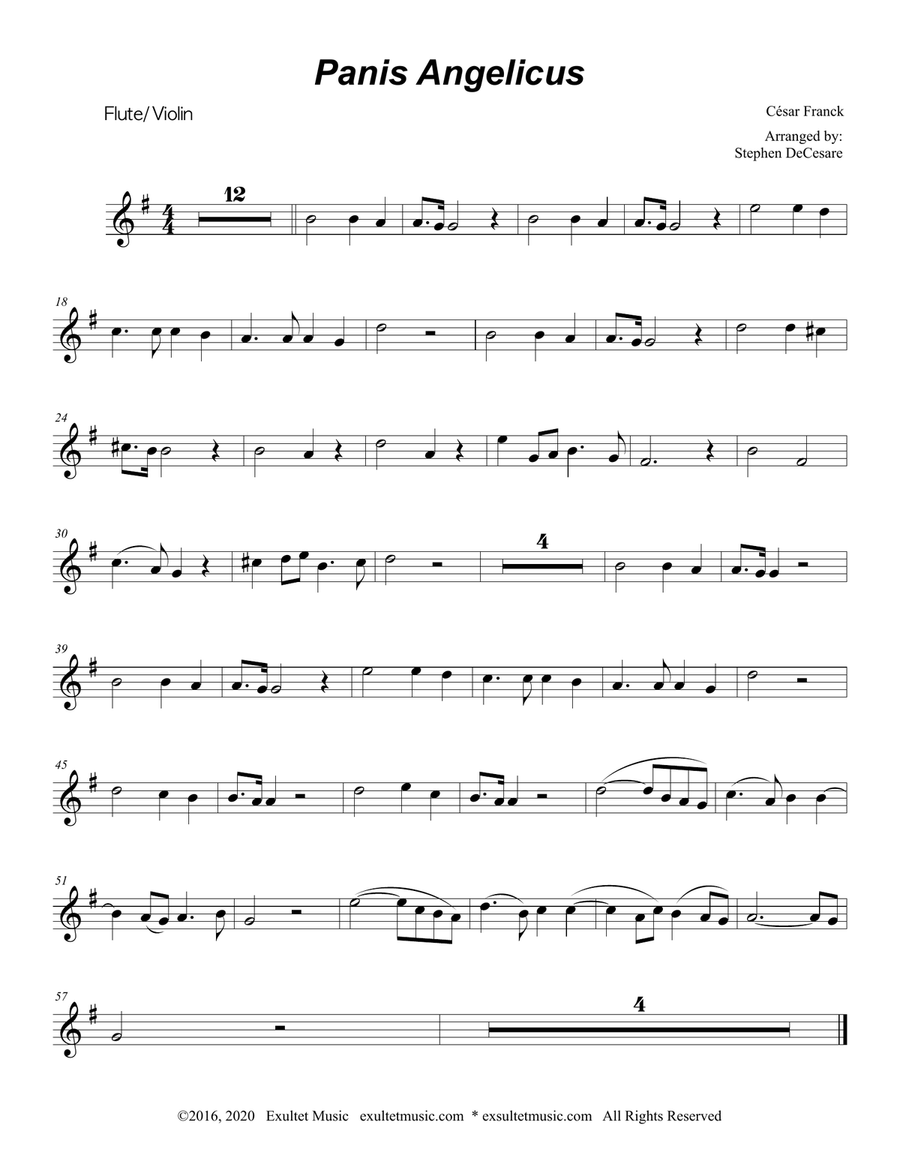 Panis Angelicus (for Flute or Violin solo - Organ accompaniment) Flute scores gallery preview page 6