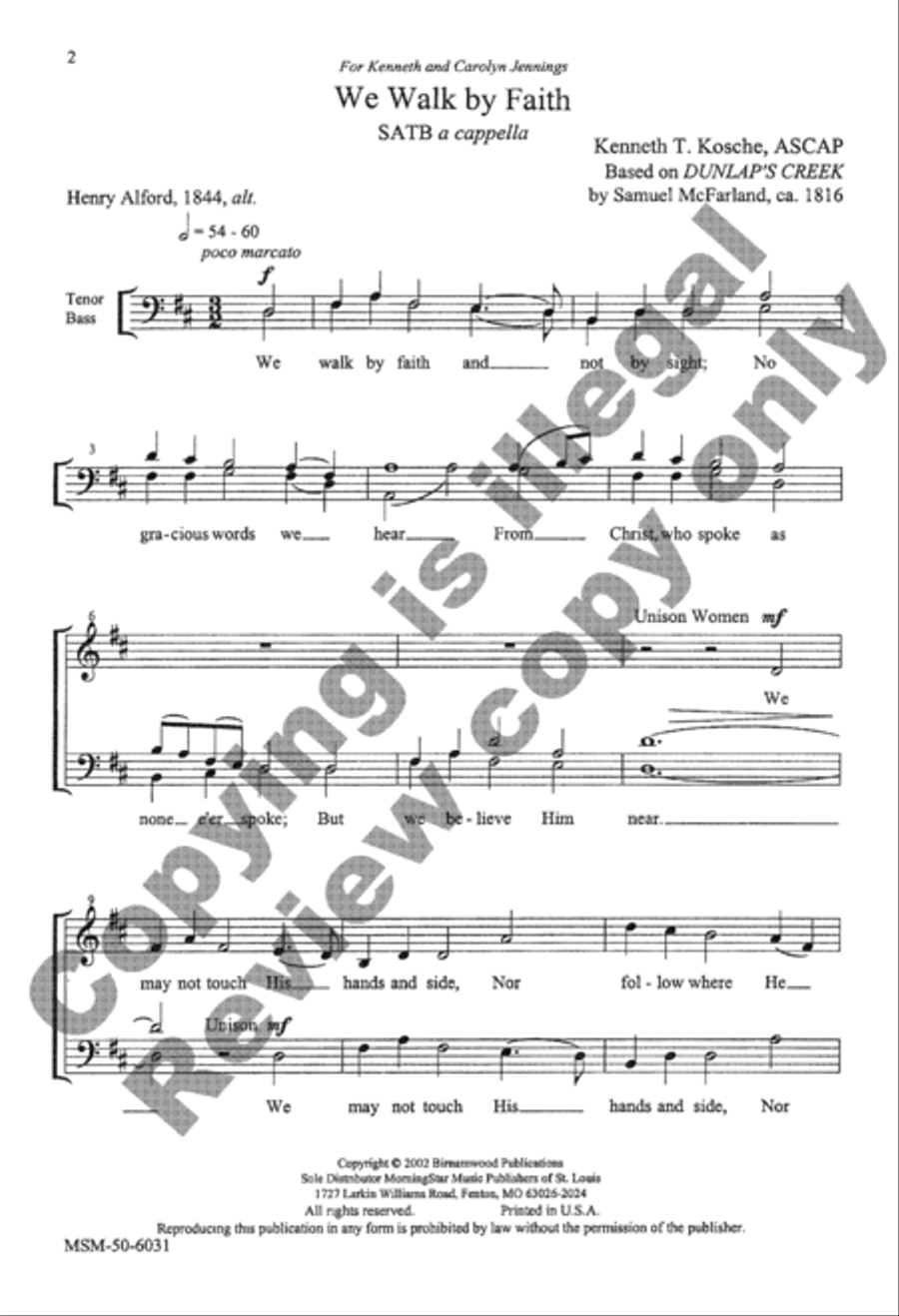 We Walk by Faith 4-Part scores gallery preview page 5