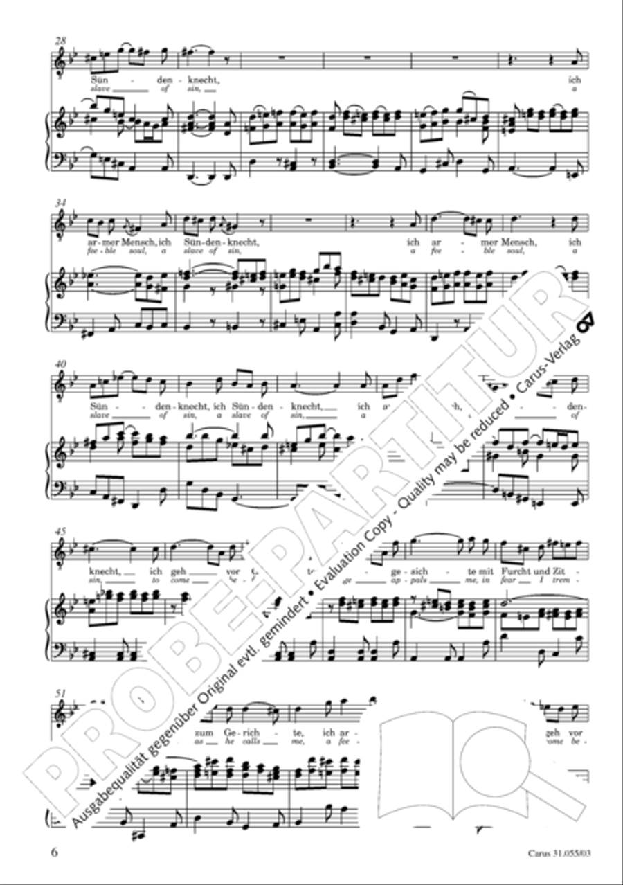 A feeble soul, a slave of sin (Ich armer Mensch, ich Sundenknecht) 4-Part scores gallery preview page 7
