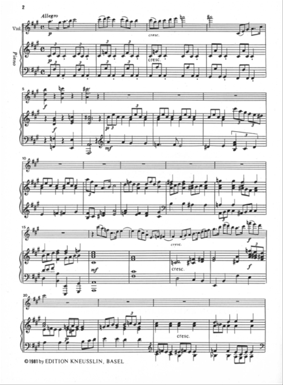 Sonata no. 2 for violin and piano Violin Solo scores gallery preview page 2