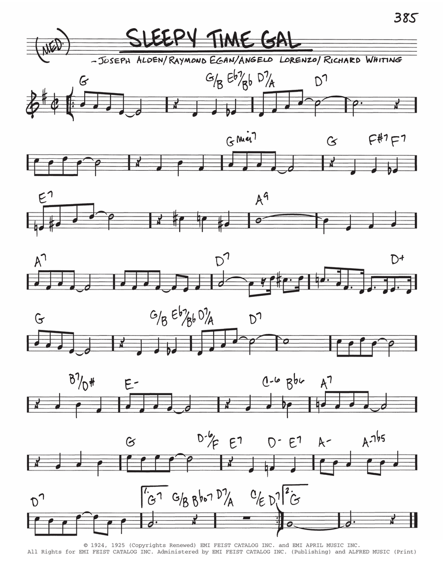 Sleepy Time Gal Piano scores gallery preview page 1