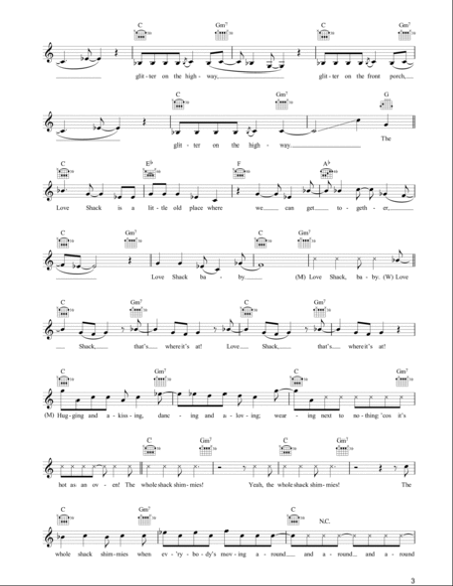 Love Shack Piano scores gallery preview page 3