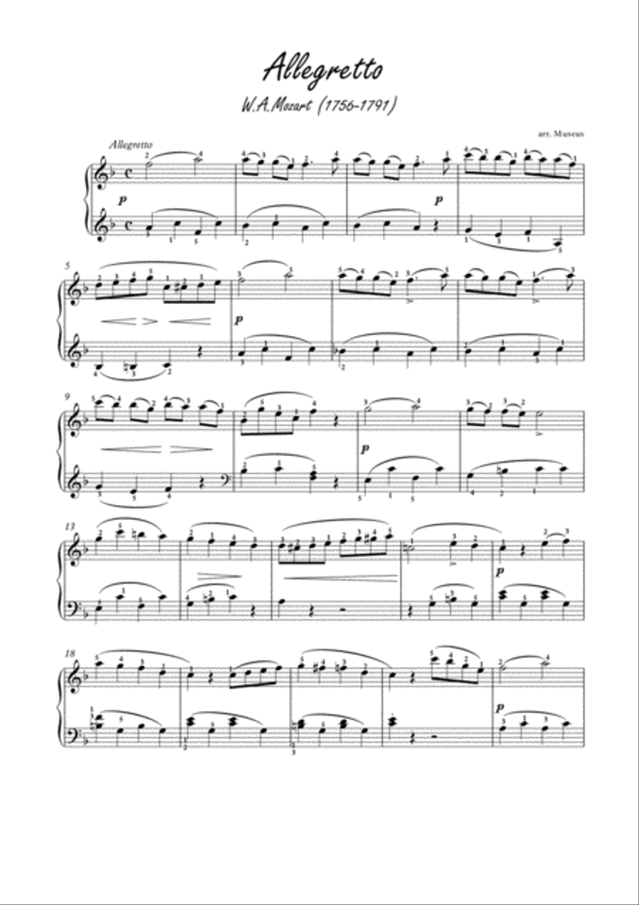 Masterpieces for easy piano 8 by W.Mozart and G.Handel Easy Piano scores gallery preview page 2