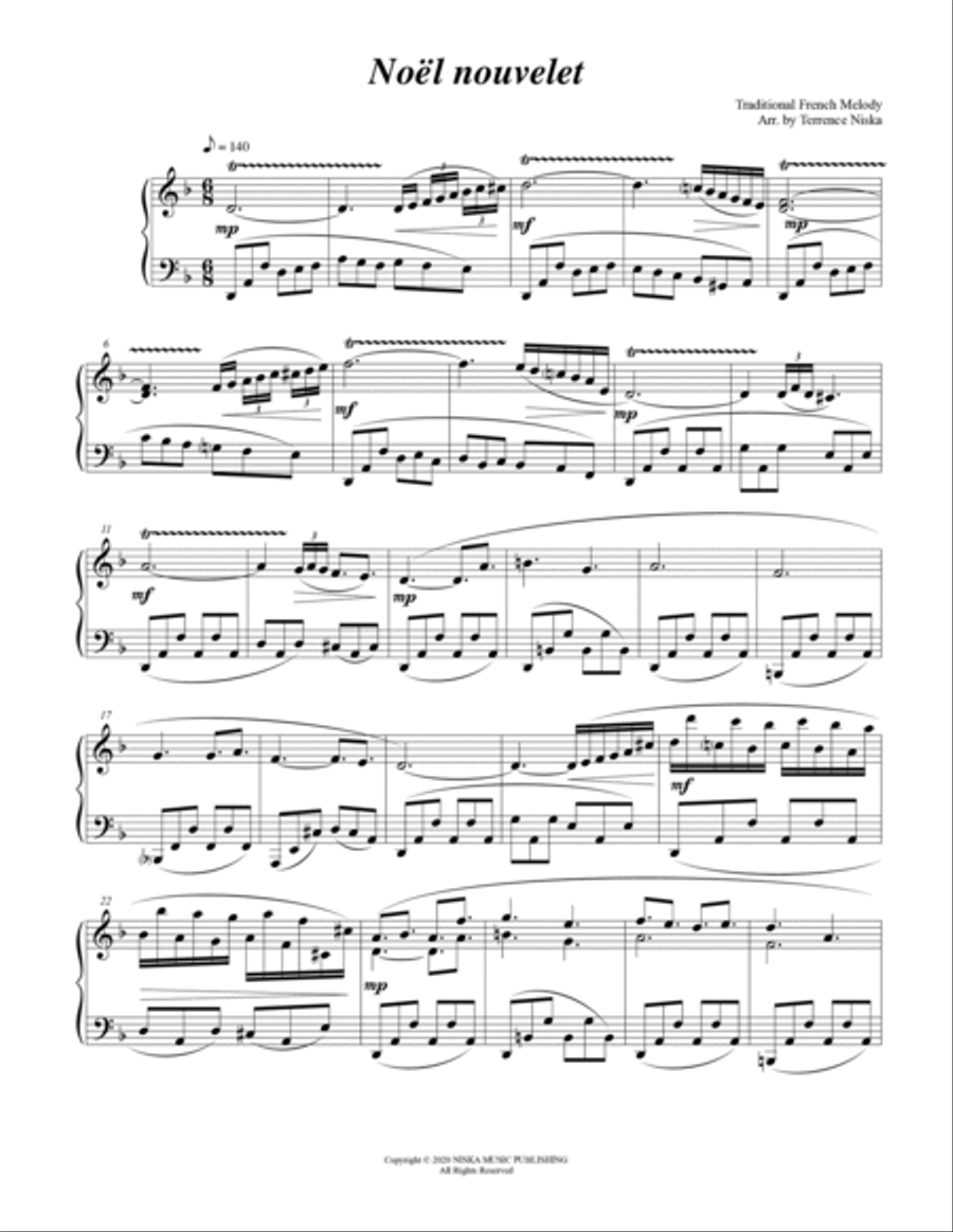 Noël nouvelet Piano Solo scores gallery preview page 3
