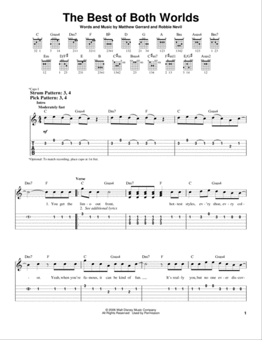 The Best Of Both Worlds Acoustic Guitar scores gallery preview page 1