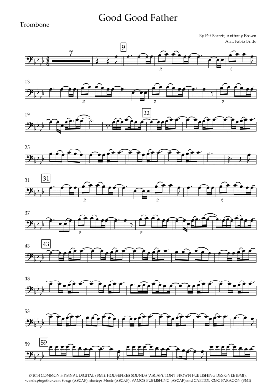 Good Good Father Good Good Father Trombone Solo scores gallery preview page 1