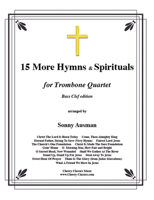 Book cover for 15 More Hymns & Spirtuals-Bass Clef