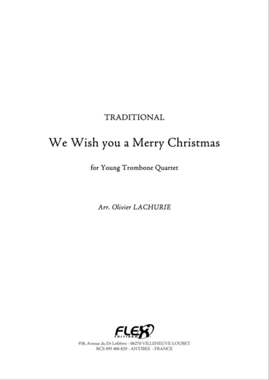 We Wish You a Merry Christmas Trombone Quartet scores gallery preview page 1