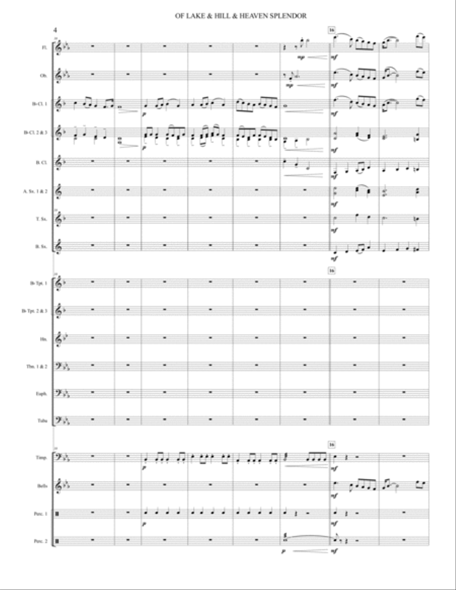 Of Lake & Hill & Heaven Splendor - Concert Band - Wind Ensemble Concert Band scores gallery preview page 4