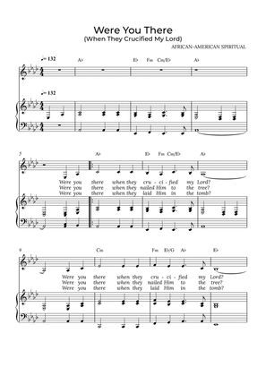 Were You There - for piano and alto in Ab major with chords